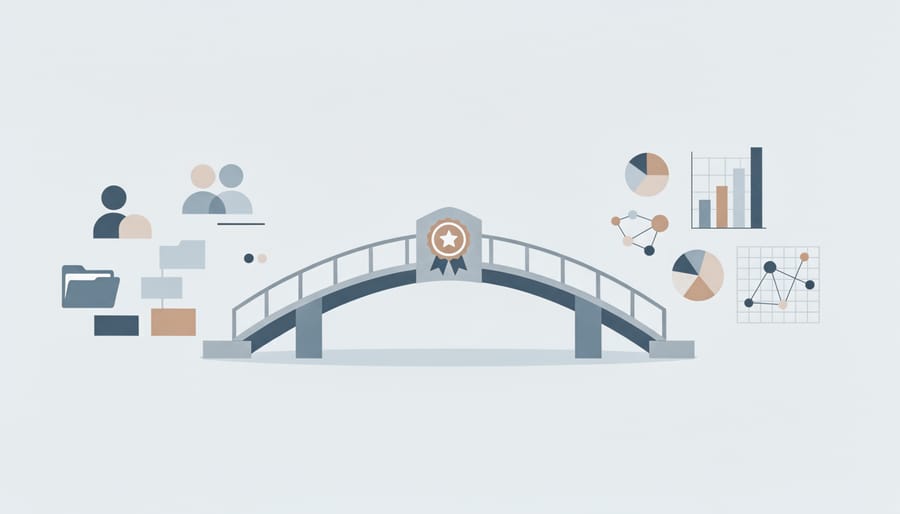 Glass bridge symbolizing support and connection toward HR analytics capability